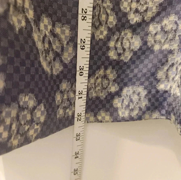 French Connection Size 2 Purple Checkered Floral V Neck Mini Dress #Z567 - Picture 4 of 5